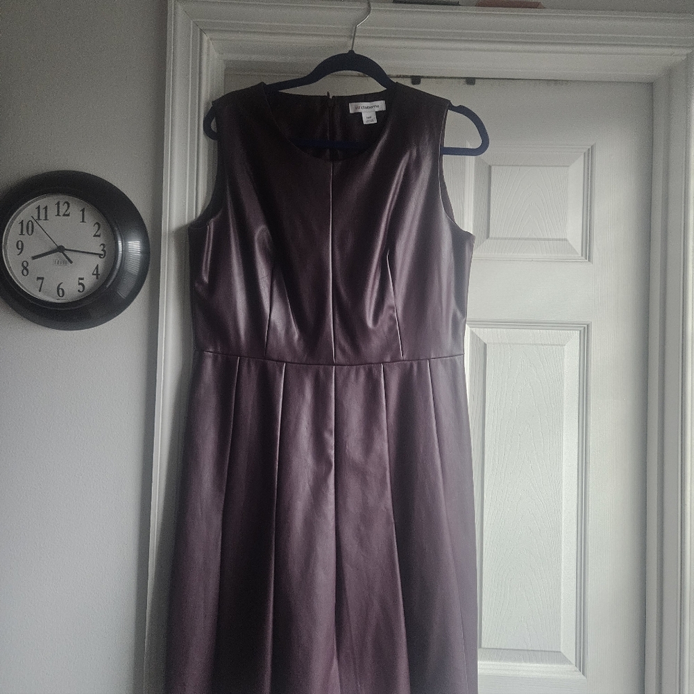Liz Claiborne Midi Dress Faux Leather - Picture 7 of 7